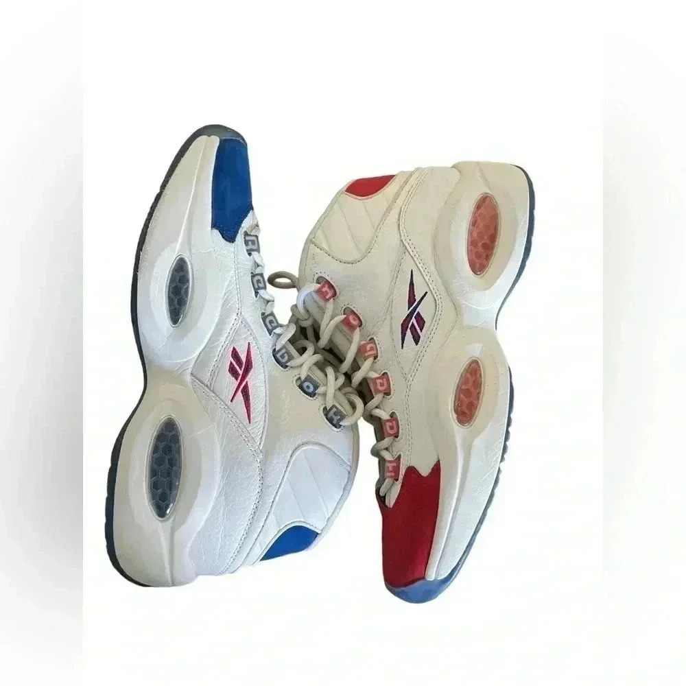 Reebok Question Mid J Double Cross Basketball Shoes Allen Iverson Size 8